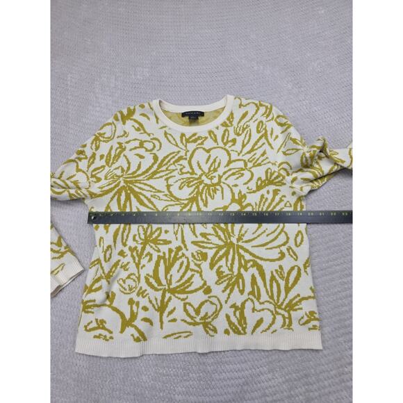 Tahari Sweater Womens XL Cream & Green Floral Hawaiian Print - Picture 3 of 7